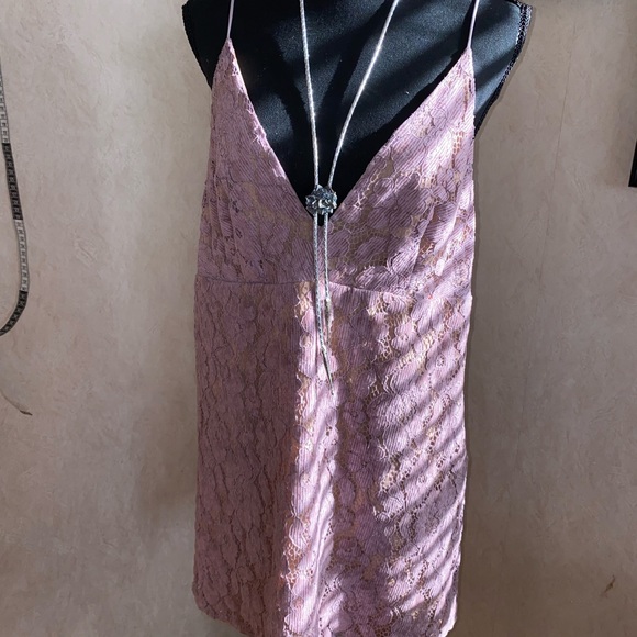 Free People Slip and Flower Pink Mauve Flower Dress - Picture 7 of 7